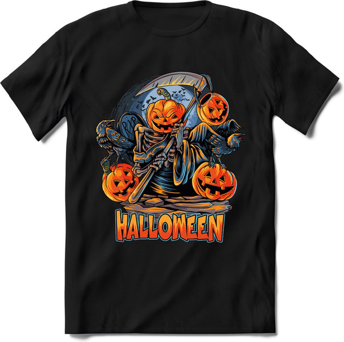 Halloween T-Shirt | Horror  Kleding Heren / Dames | Weerwolf , Monster , Vleermuis en Pompoen  Shirt |